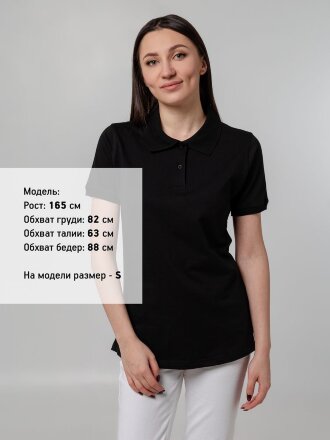 Рубашка поло женская Virma Stretch Lady, черная Рубашка поло женская Virma Stretch Lady, черная