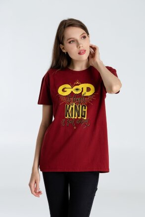 Футболка A God is High, гранатово-красная Футболка A God is High, гранатово-красная