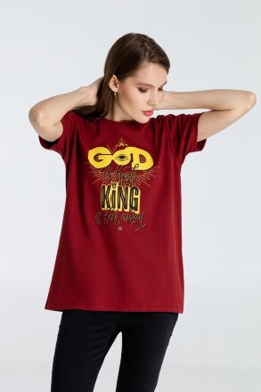 Футболка A God is High, гранатово-красная Футболка A God is High, гранатово-красная