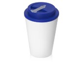 Пластиковый стакан Take away с двойными стенками и крышкой с силиконовым клапаном, 350 мл, белый/синий Пластиковый стакан Take away с двойными стенками и крышкой с силиконовым клапаном, 350 мл, белый/синий