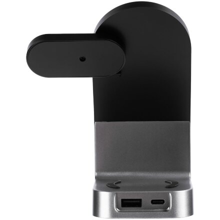 Зарядная станция с часами E-Store для смартфона, часов и наушников, черная