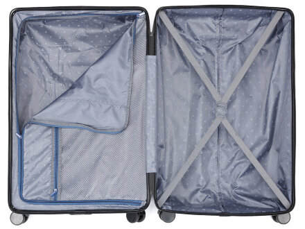 Чемодан TORBER Onego, синий, ABS-пластик, 79,5 х 51 х 29 см, 103 л