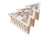 Шкатулка из фанеры в виде елки Firytale , серебристая Шкатулка из фанеры в виде елки Firytale , серебристая