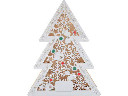 Шкатулка из фанеры в виде елки Firytale , серебристая