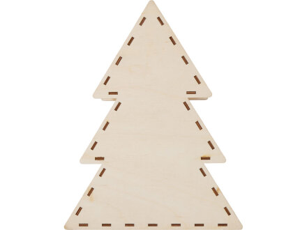 Шкатулка из фанеры в виде елки Firytale , серебристая