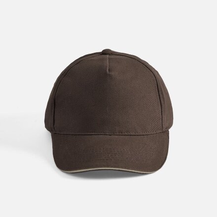 Бейсболка Long Beach, коричневая с бежевым Бейсболка Long Beach, коричневая с бежевым