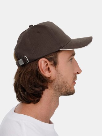 Бейсболка Long Beach, коричневая с бежевым Бейсболка Long Beach, коричневая с бежевым