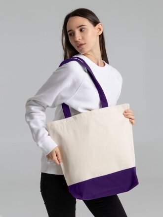 Холщовая сумка Shopaholic, фиолетовая Холщовая сумка Shopaholic, фиолетовая