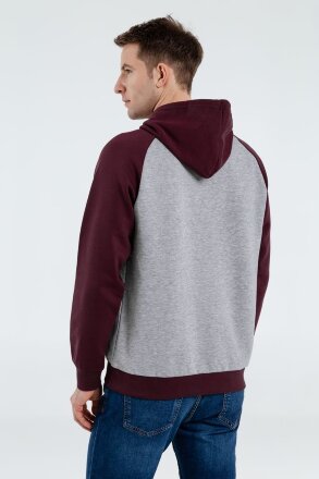 Толстовка унисекс Seattle, серый меланж с бордовым Толстовка унисекс Seattle, серый меланж с бордовым