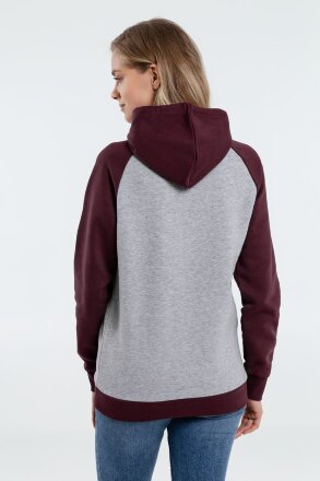 Толстовка унисекс Seattle, серый меланж с бордовым Толстовка унисекс Seattle, серый меланж с бордовым