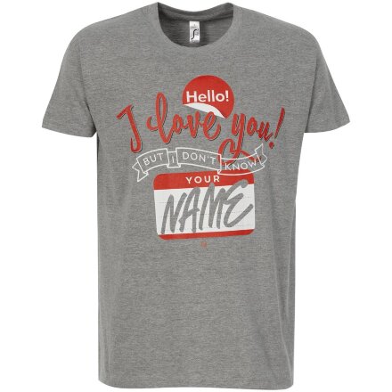 Футболка Hello! I Love You!, серый меланж Футболка Hello! I Love You!, серый меланж