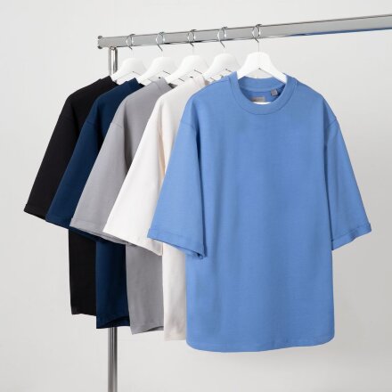 Футболка оверсайз унисекс Kosmos 2.0, синяя Футболка оверсайз унисекс Kosmos 2.0, синяя