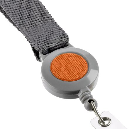 Чехол для карточки с лентой и ретрактором Devon, оранжевый Чехол для карточки с лентой и ретрактором Devon, оранжевый