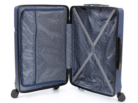 Чемодан TORBER Onego, синий, ABS-пластик, 69,5 х 46 х 26 см, 69 л