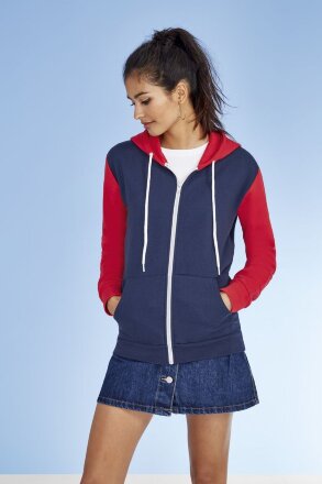 Толстовка на молнии Silver 280 темно-синяя с красным Толстовка на молнии Silver 280 темно-синяя с красным