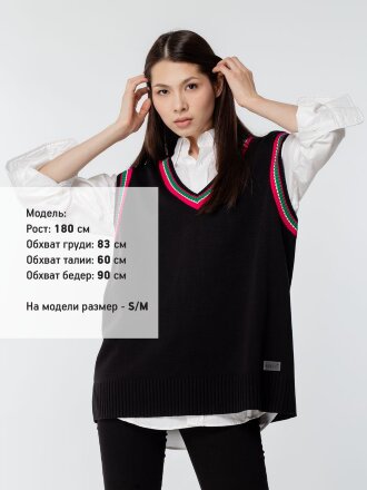 Жилет оверсайз унисекс Cornell в сумке, черный Жилет оверсайз унисекс Cornell в сумке, черный