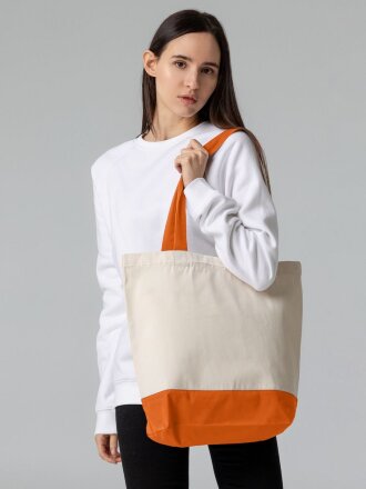 Холщовая сумка Shopaholic, оранжевая Холщовая сумка Shopaholic, оранжевая