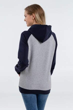 Толстовка унисекс Seattle, серый меланж с темно-синим