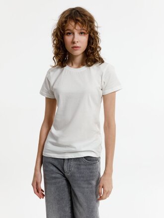 Футболка женская T-bolka Lady, белая (теплый оттенок) Футболка женская T-bolka Lady, белая (теплый оттенок)