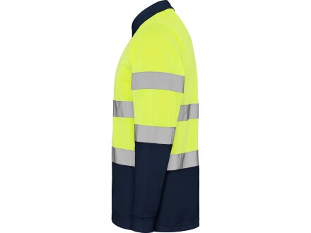 Поло Polaris мужское c длинным рукавом, нэйви/неоновый желтый Поло Polaris мужское c длинным рукавом, нэйви/неоновый желтый