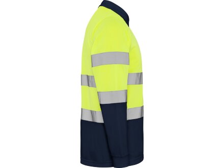 Поло Polaris мужское c длинным рукавом, нэйви/неоновый желтый Поло Polaris мужское c длинным рукавом, нэйви/неоновый желтый