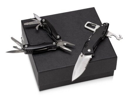 Подарочный набор с мультитулом и ножом Blacksmith, черный Подарочный набор с мультитулом и ножом Blacksmith, черный