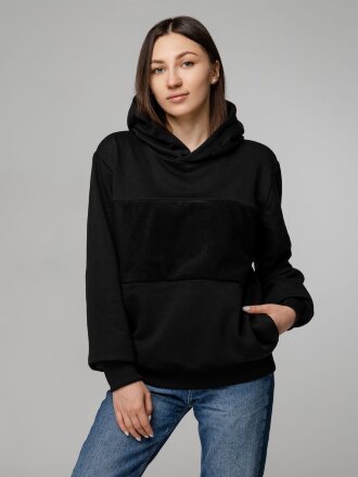 Худи унисекс Patch Catcher со вставкой из липучки, черное Худи унисекс Patch Catcher со вставкой из липучки, черное