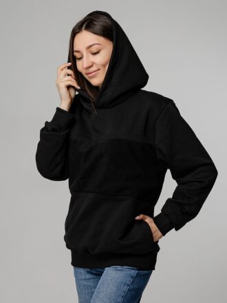 Худи унисекс Patch Catcher со вставкой из липучки, черное Худи унисекс Patch Catcher со вставкой из липучки, черное