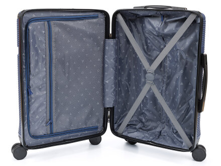 Чемодан TORBER Onego, синий, ABS-пластик, 59,5 х 39,5 х 24 см, 46 л