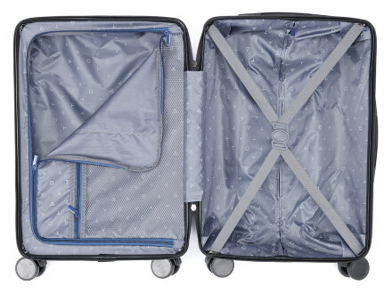 Чемодан TORBER Onego, синий, ABS-пластик, 59,5 х 39,5 х 24 см, 46 л