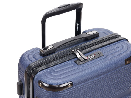Чемодан TORBER Onego, синий, ABS-пластик, 59,5 х 39,5 х 24 см, 46 л