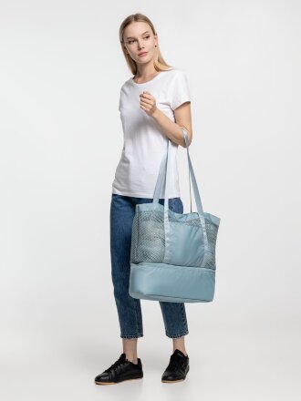 Шопер с термоотделением Verkko, серо-голубой Шопер с термоотделением Verkko, серо-голубой