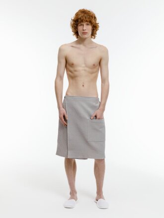 Килт вафельный мужской Onsen, светло-серый, единый размер Килт вафельный мужской Onsen, светло-серый, единый размер