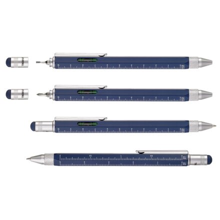 Ручка шариковая Construction, мультиинструмент, синяя Ручка шариковая Construction, мультиинструмент, синяя