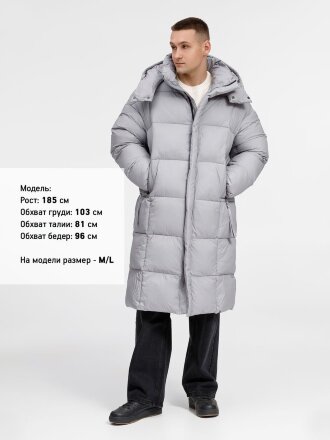 Пуховик унисекс Kapsula, серый Пуховик унисекс Kapsula, серый