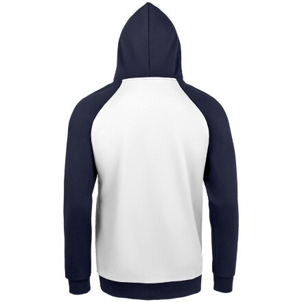 Толстовка унисекс Seattle, белая с темно-синим Толстовка унисекс Seattle, белая с темно-синим