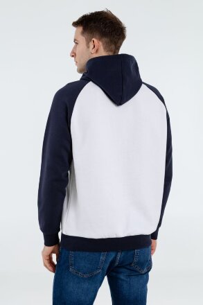 Толстовка унисекс Seattle, белая с темно-синим Толстовка унисекс Seattle, белая с темно-синим