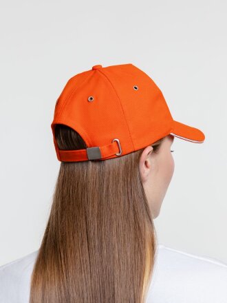 Бейсболка Classic, оранжевая с белым кантом Бейсболка Classic, оранжевая с белым кантом