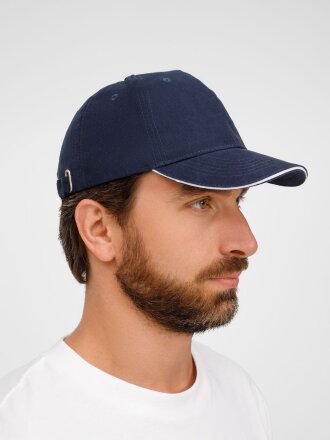 Бейсболка Buffalo, темно-синяя с белым Бейсболка Buffalo, темно-синяя с белым