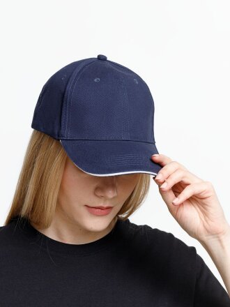 Бейсболка Buffalo, темно-синяя с белым Бейсболка Buffalo, темно-синяя с белым