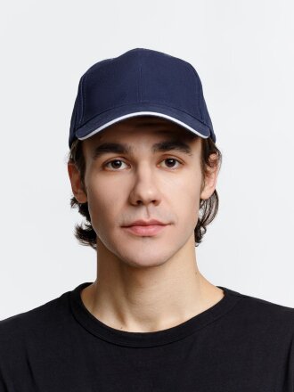 Бейсболка Buffalo, темно-синяя с белым Бейсболка Buffalo, темно-синяя с белым