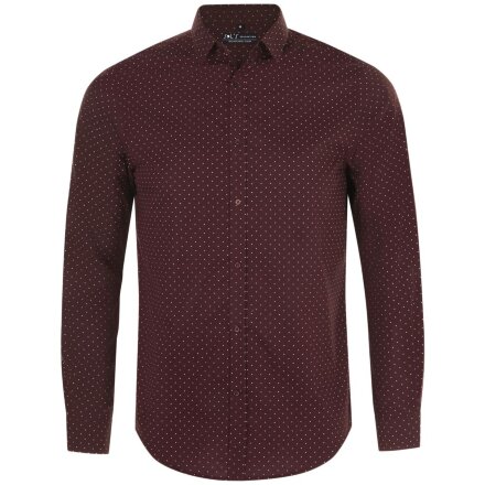 Рубашка мужская Becker Men, бордовая с белым Рубашка мужская Becker Men, бордовая с белым