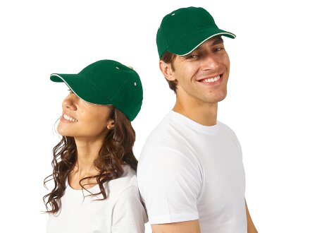 Бейсболка New Castle 6-ти панельная, зеленый/натуральный Бейсболка New Castle 6-ти панельная, зеленый/натуральный