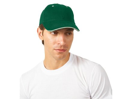 Бейсболка New Castle 6-ти панельная, зеленый/натуральный Бейсболка New Castle 6-ти панельная, зеленый/натуральный