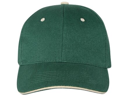 Бейсболка New Castle 6-ти панельная, зеленый/натуральный Бейсболка New Castle 6-ти панельная, зеленый/натуральный