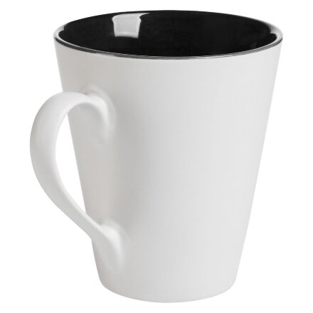 Кружка New Bell матовая, белая с черным Кружка New Bell матовая, белая с черным