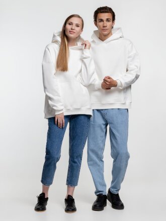 Худи оверсайз Kulonga Comfort Heavy, молочно-белое Худи оверсайз Kulonga Comfort Heavy, молочно-белое