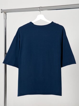 Футболка оверсайз Vozduh 2.0, темно-синяя Футболка оверсайз Vozduh 2.0, темно-синяя