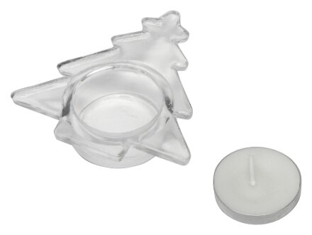 Подсвечник стеклянный со свечой, прозрачный Подсвечник стеклянный со свечой, прозрачный