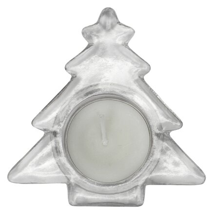 Подсвечник стеклянный со свечой, прозрачный Подсвечник стеклянный со свечой, прозрачный